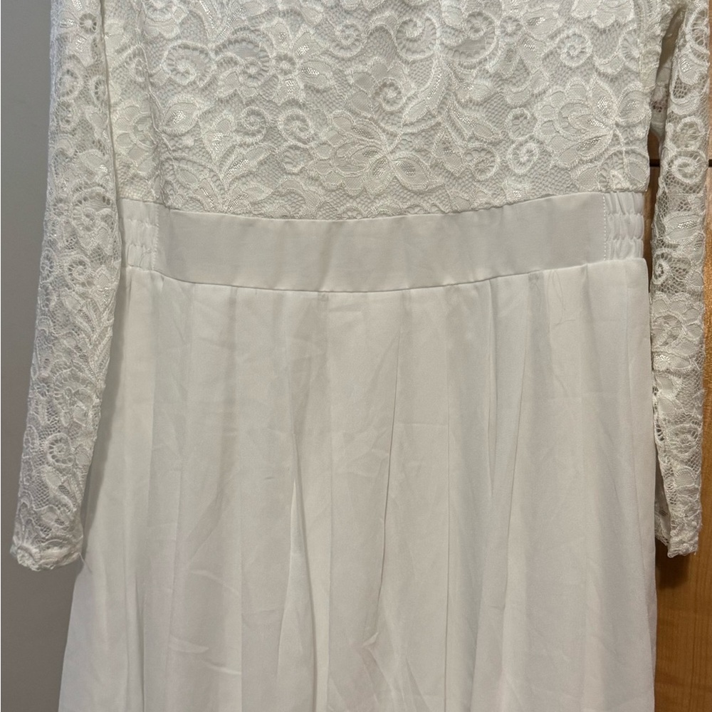 Zanzea Elegant Ivory Lace Dress